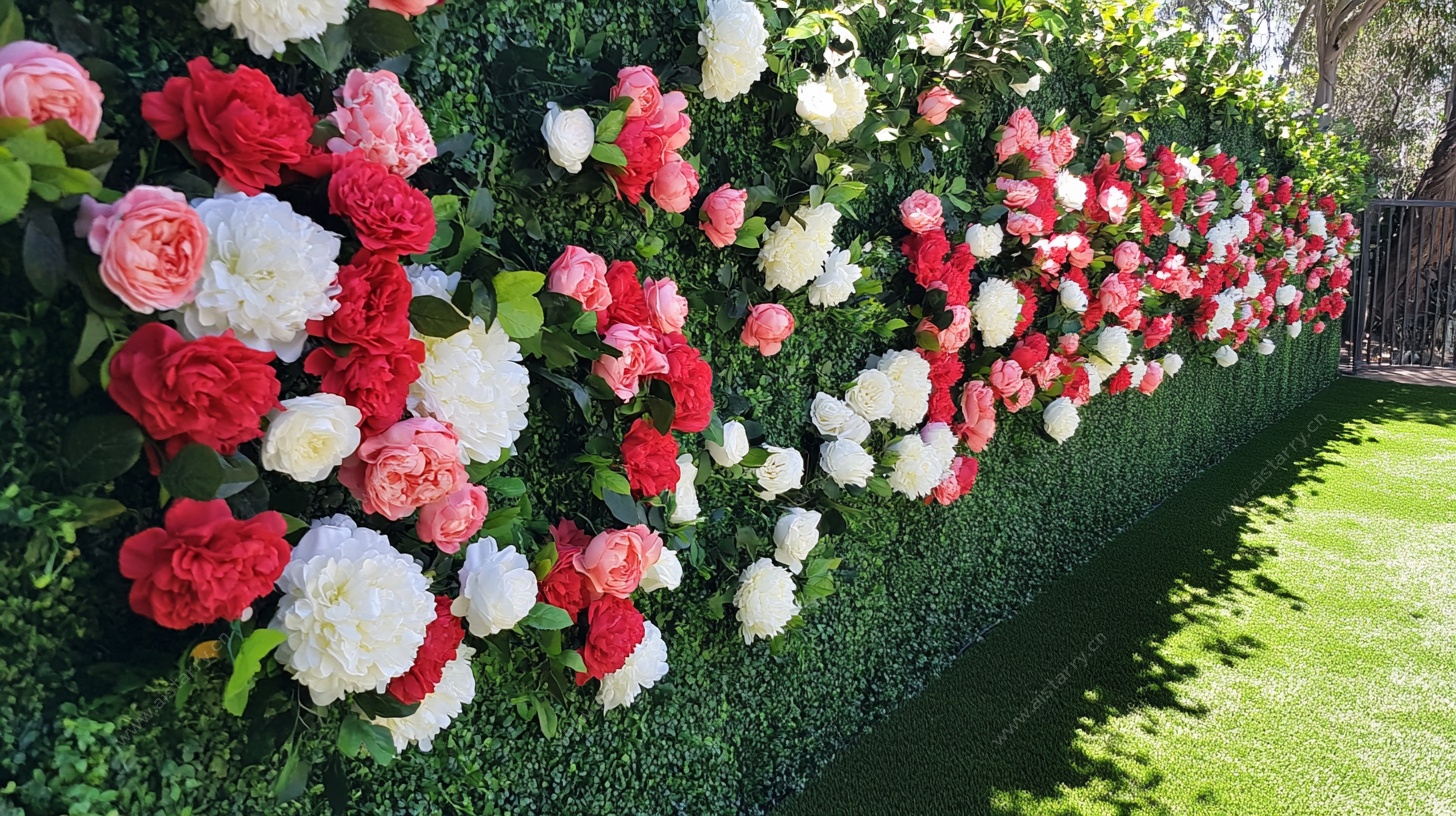 多彩花卉绿植装饰墙