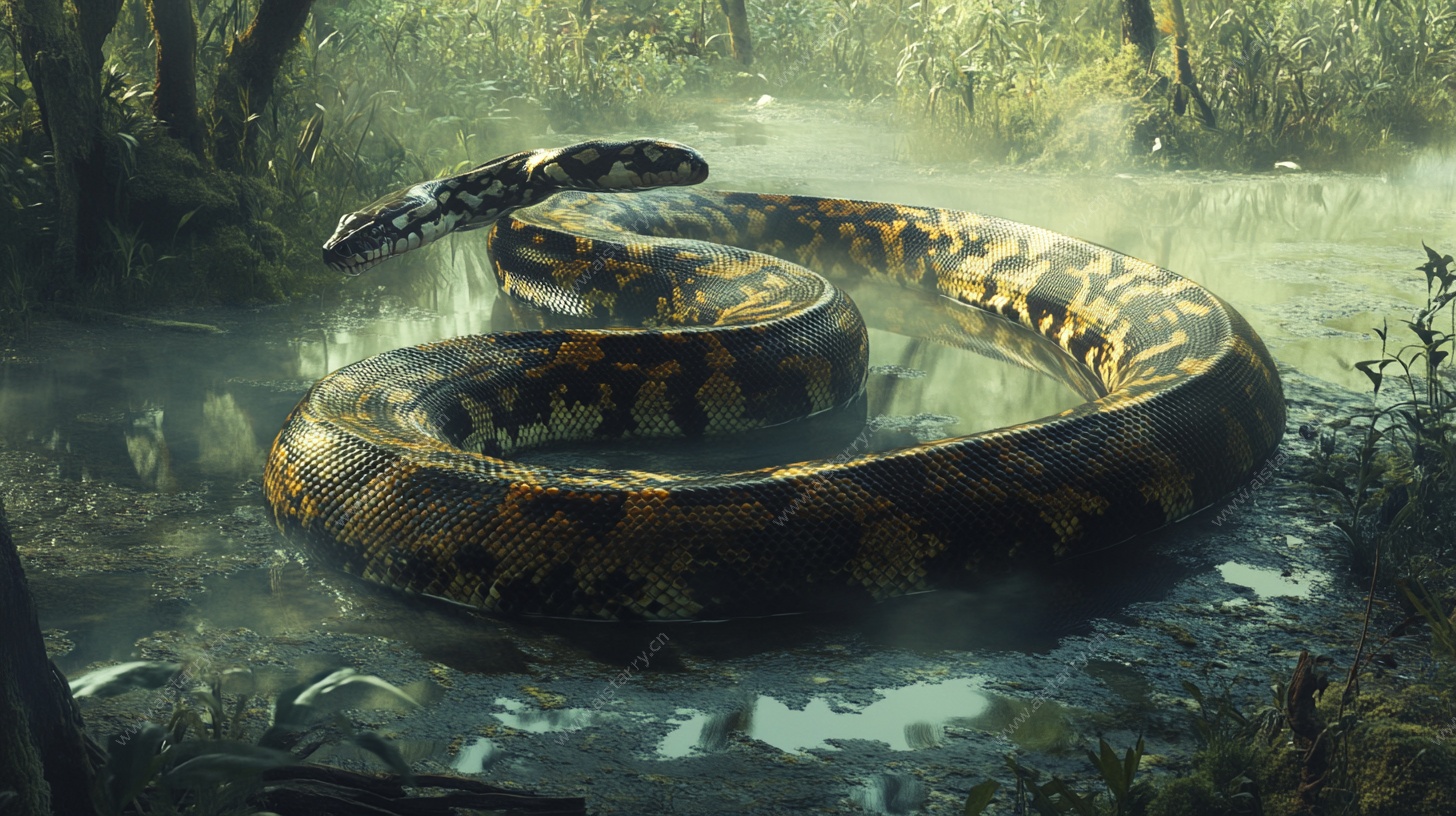 沼泽中的巨蟒