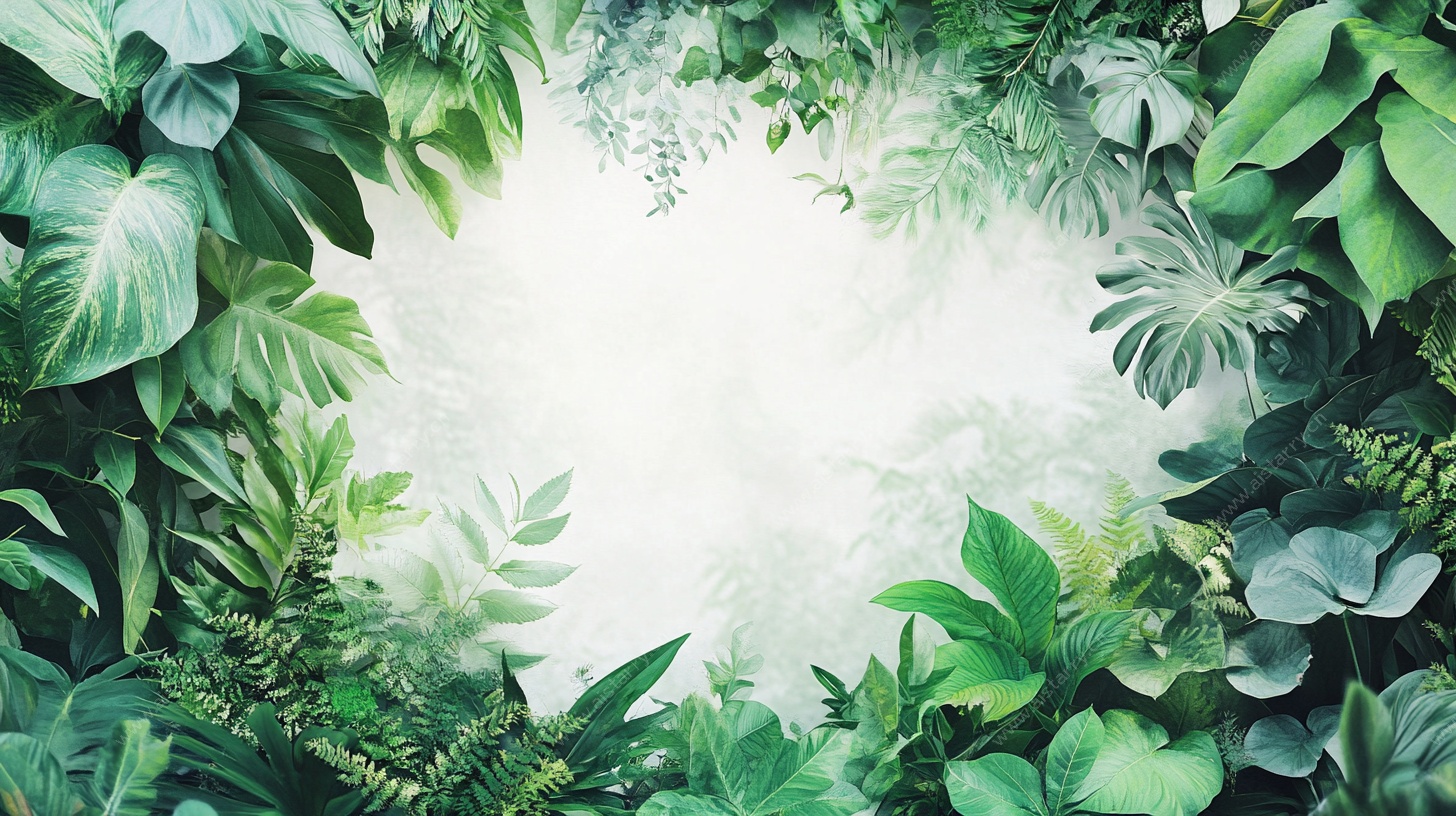绿叶环绕的自然梦幻背景