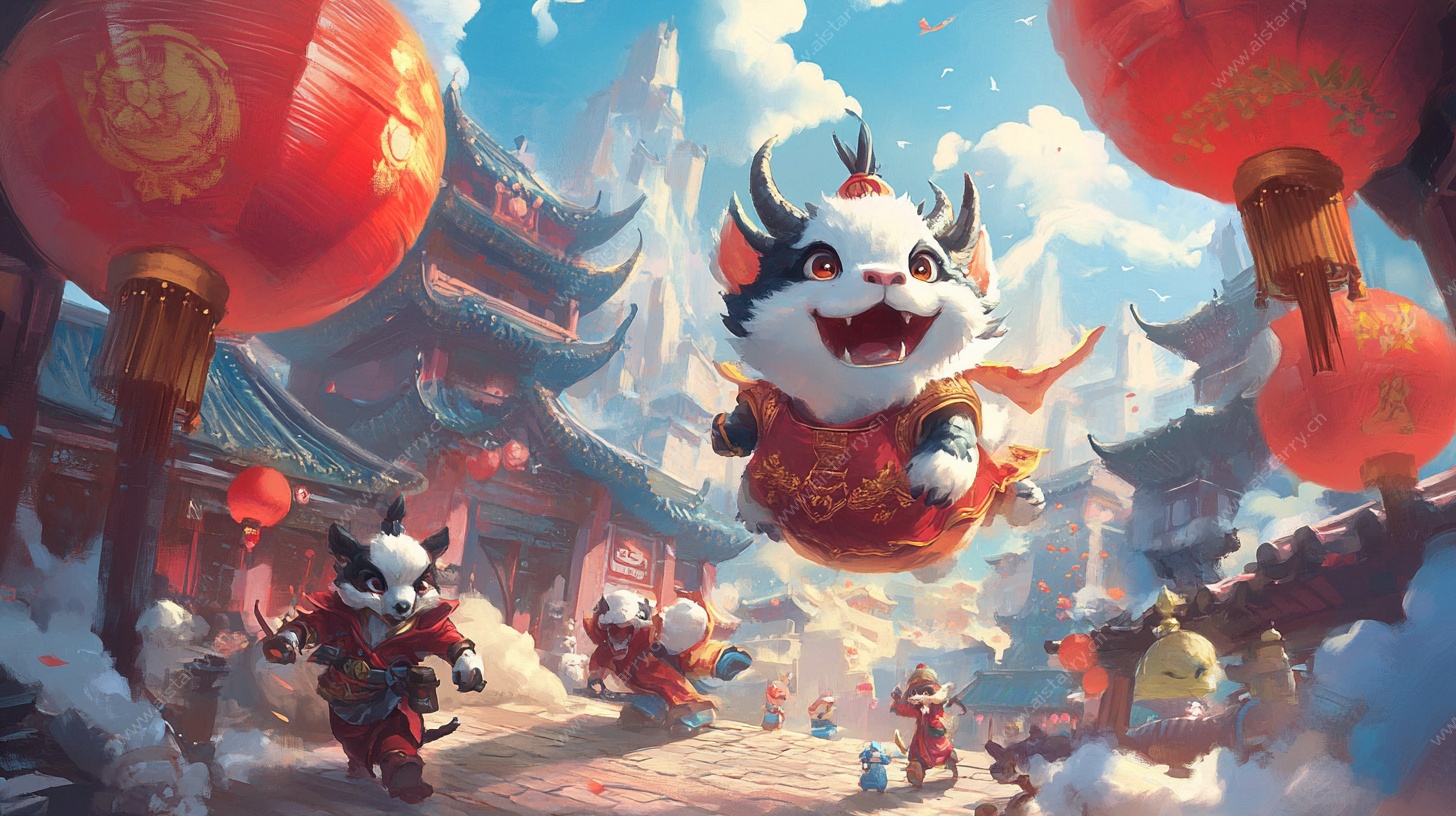 瑞龙贺岁闹新春场景图