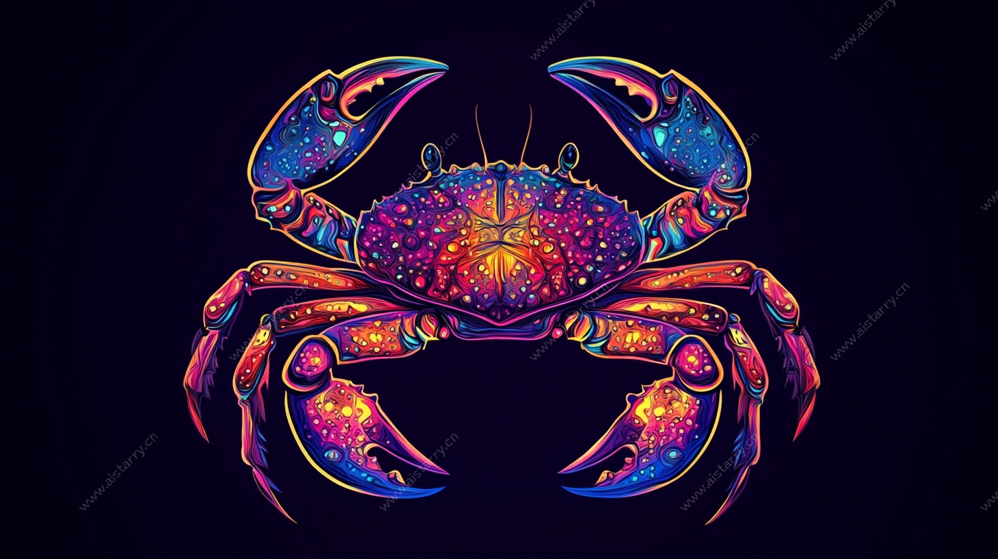 炫彩螃蟹插画