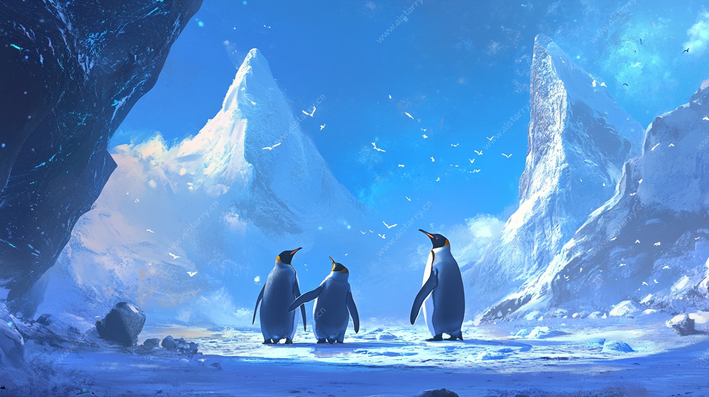 企鹅漫步冰雪奇幻世界
