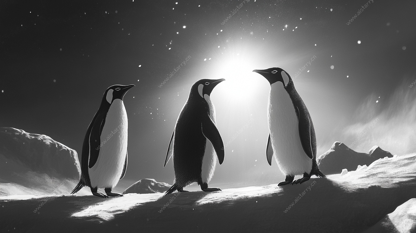 三只企鹅的星空漫步