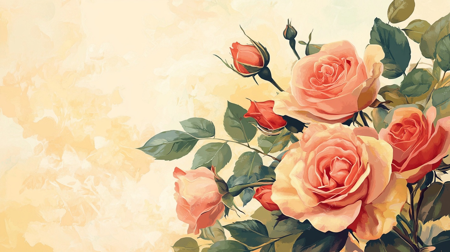 复古风粉色玫瑰花束