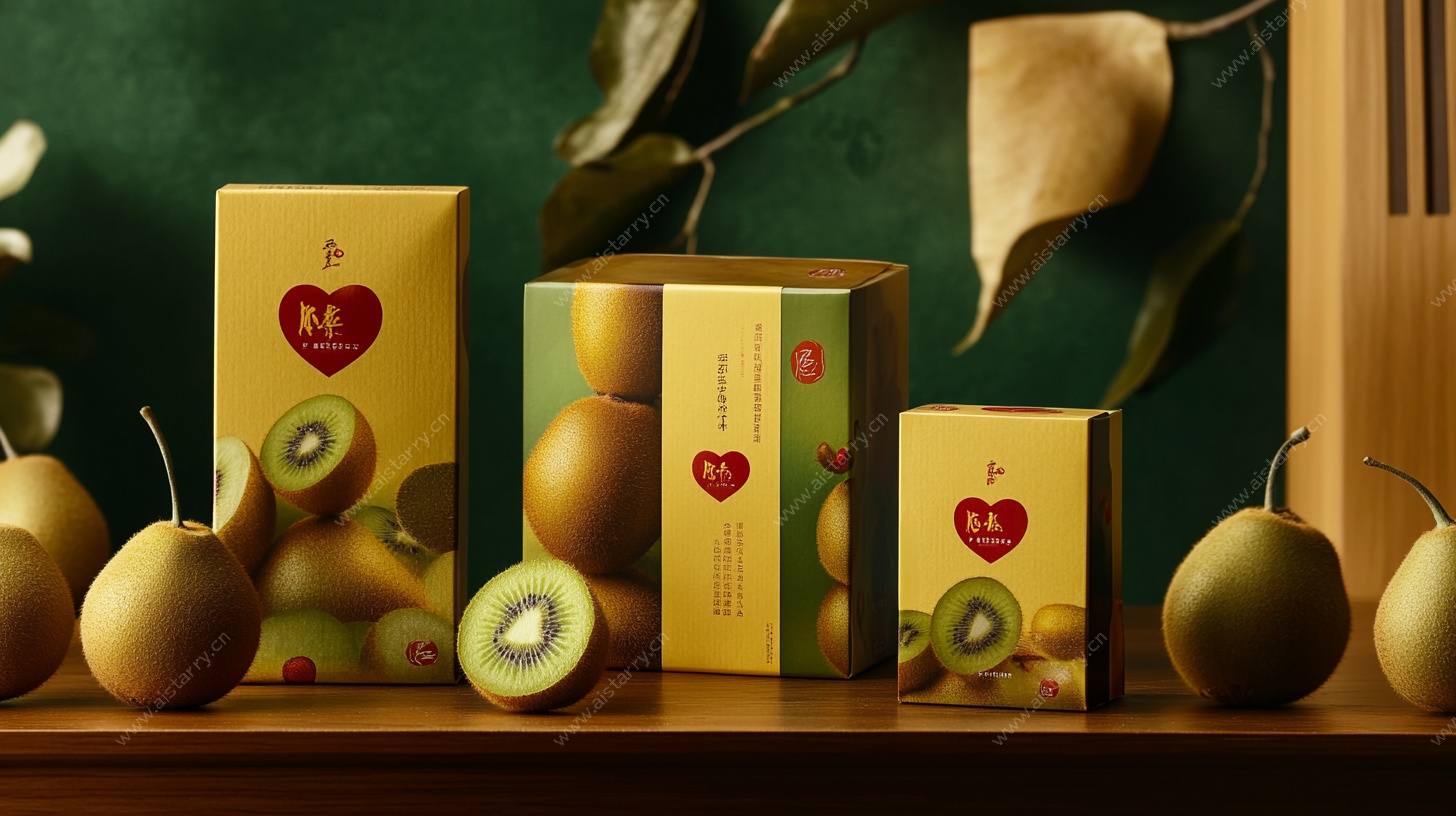 黄盒水果包装静物展示