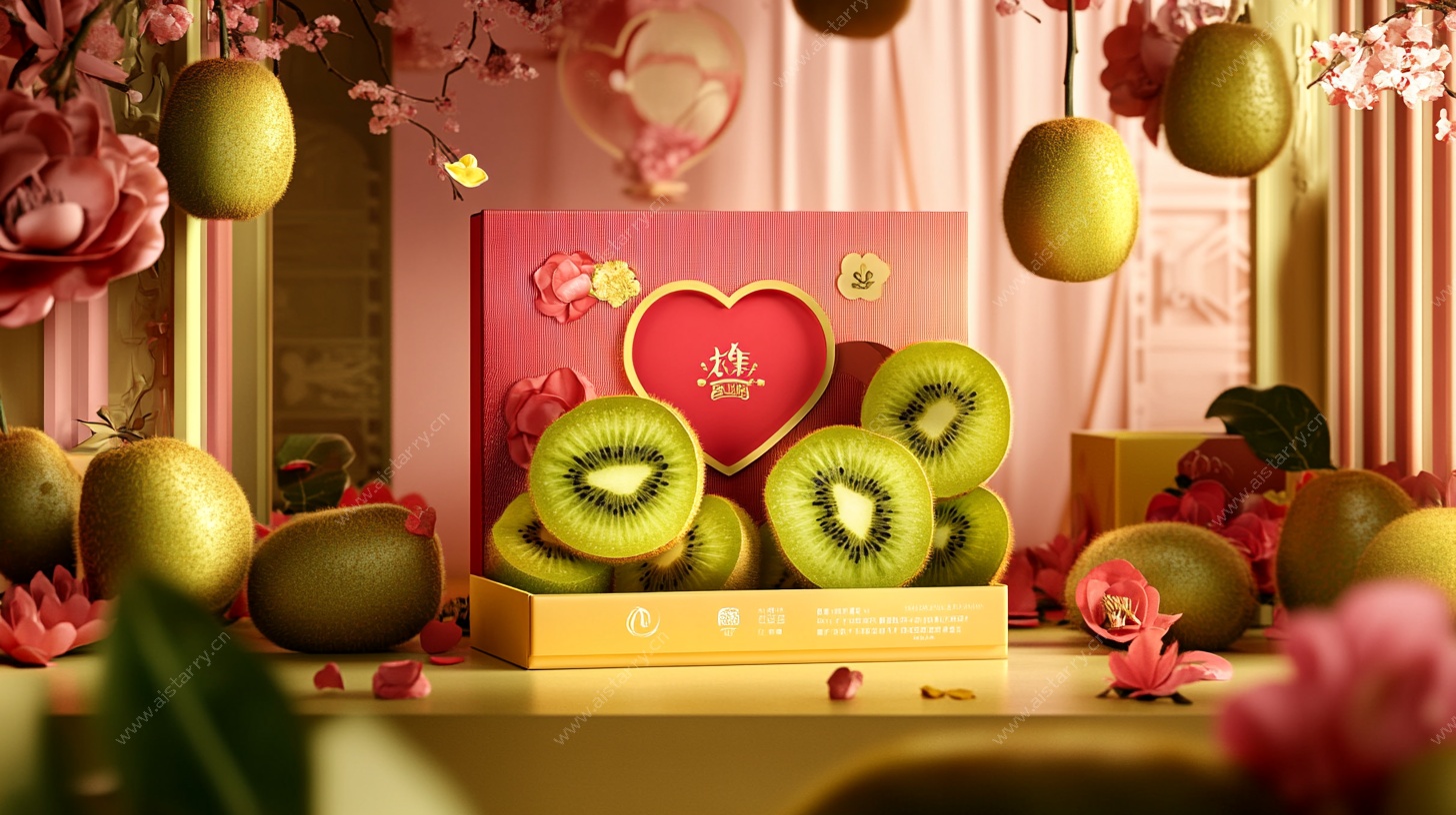 红心猕猴桃浪漫展示场景