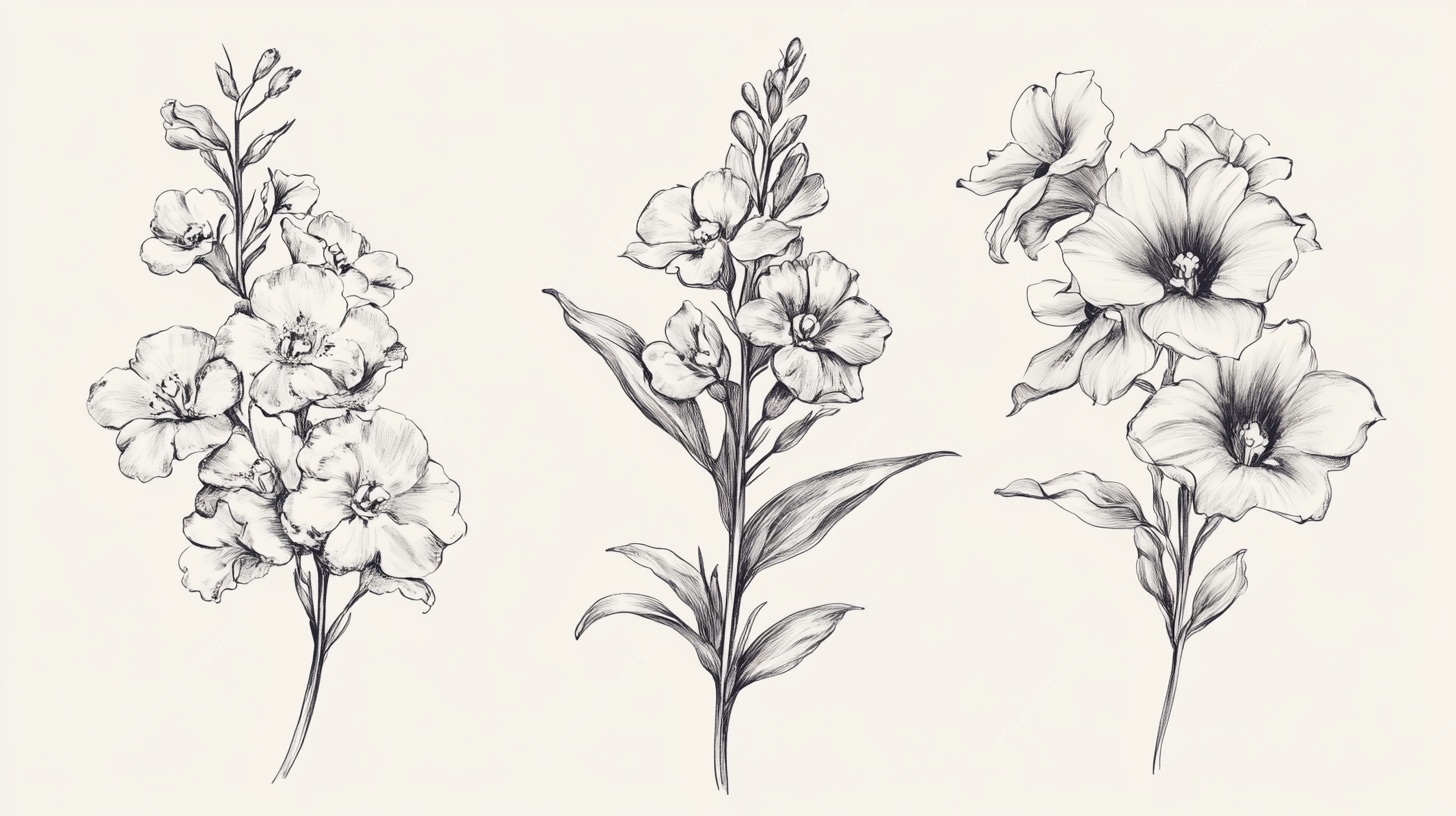 手绘花卉植物插画