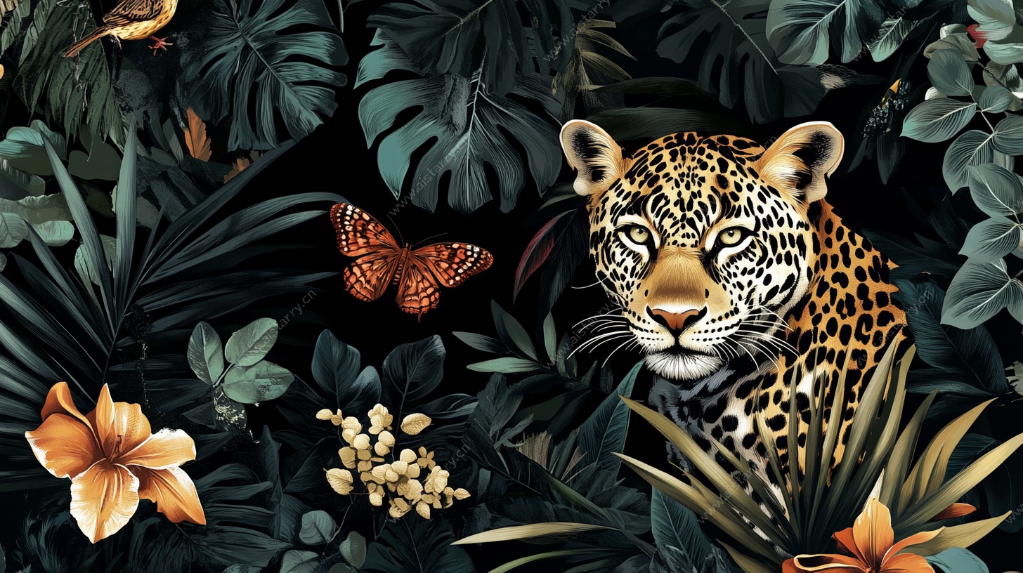 丛林豹影 野性与自然之美