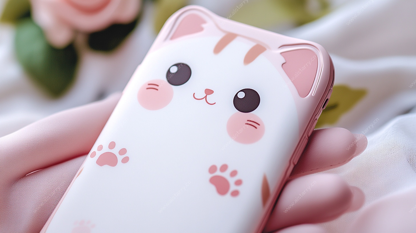 可爱猫咪图案手机壳