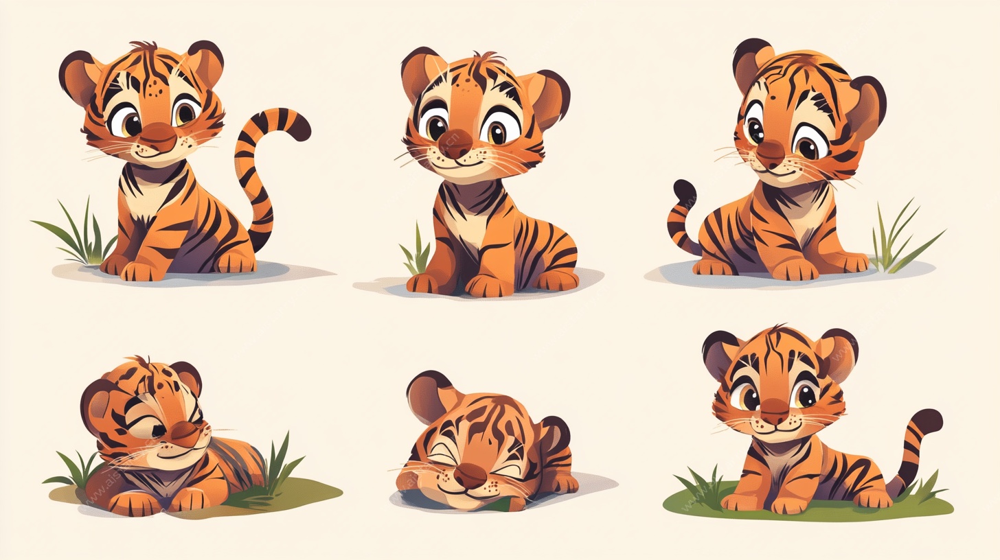 可爱小老虎卡通形象集合