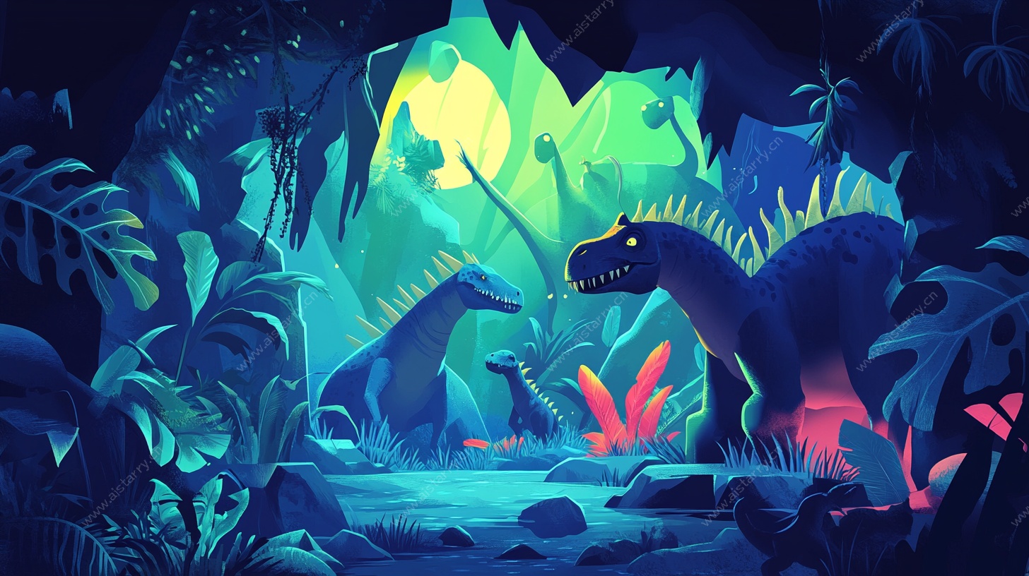 梦幻恐龙丛林夜