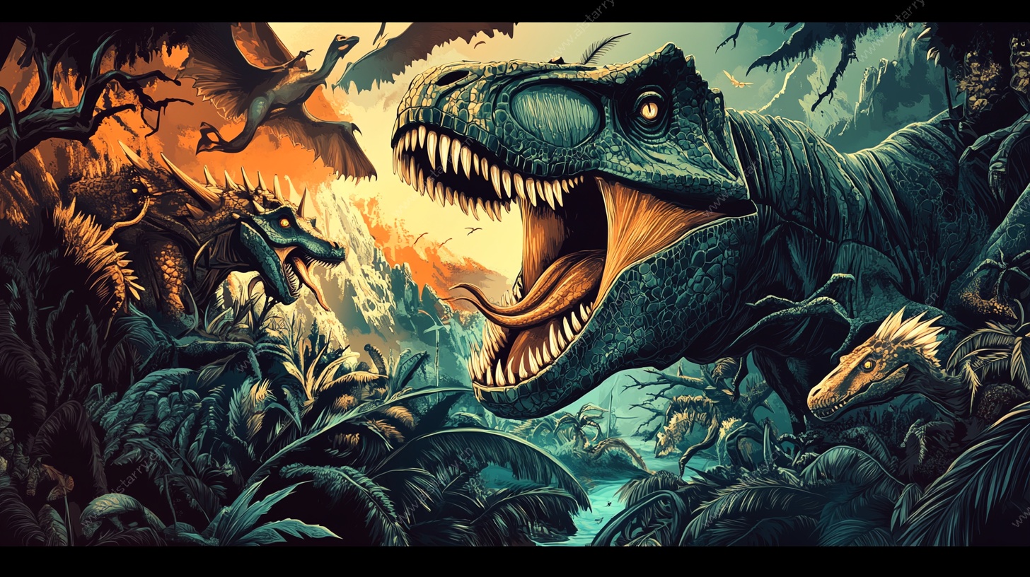 恐龙丛林奇幻图景