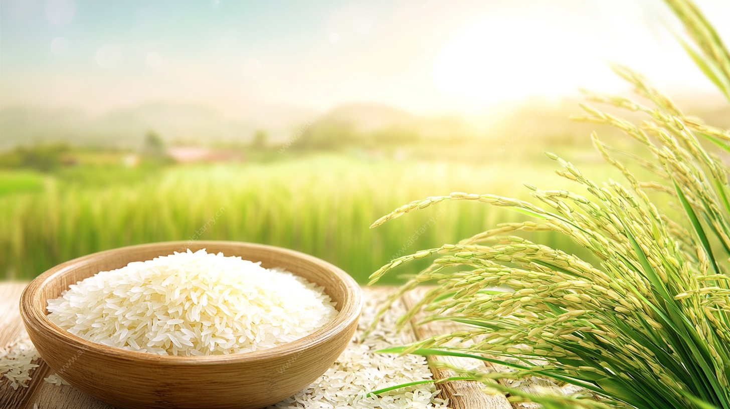 碗中香米与田间稻穗