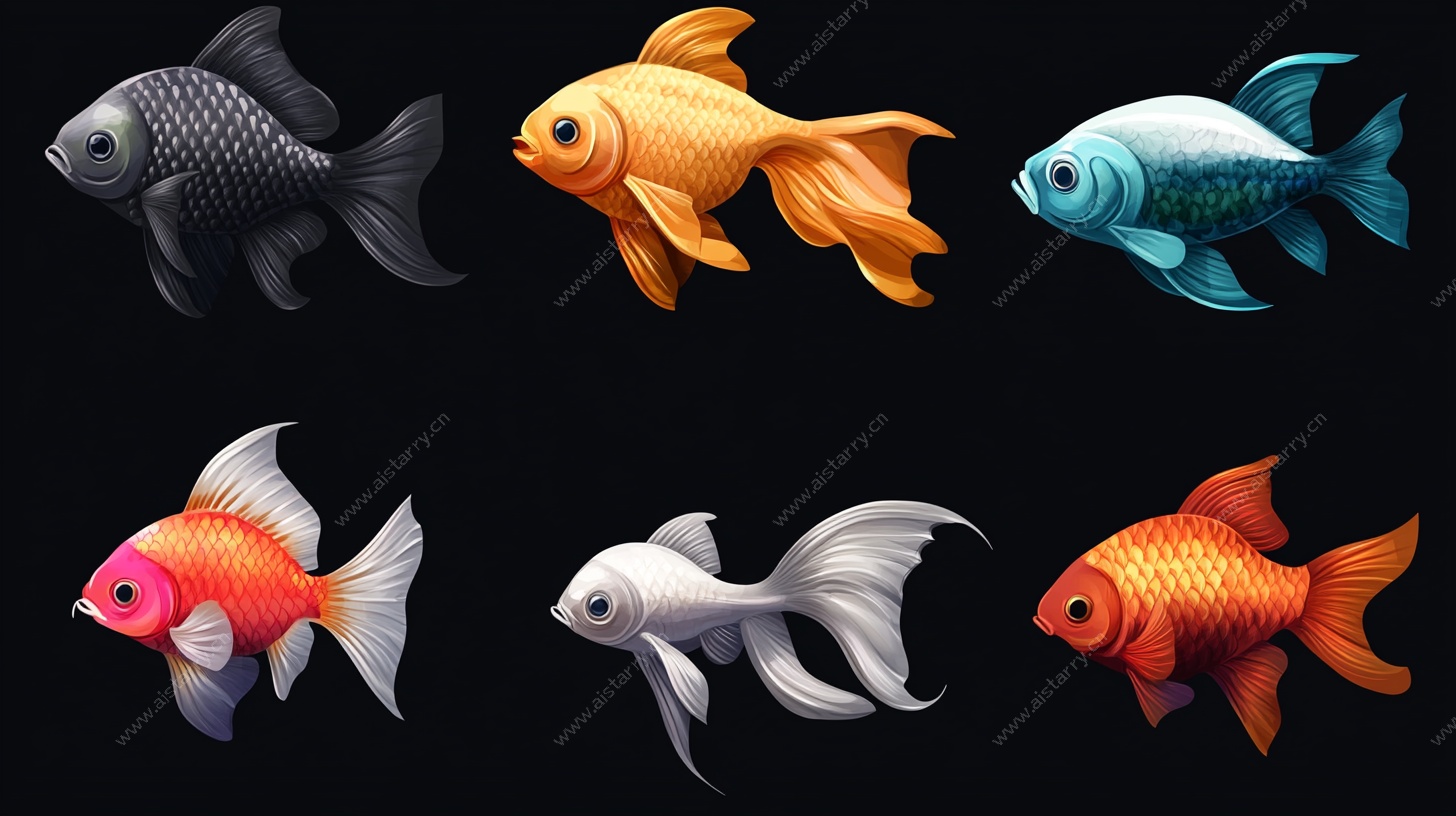 多彩金鱼插画集合