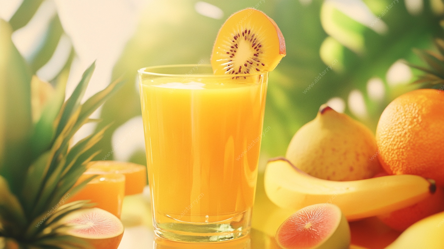 一杯鲜果橙汁的清新诱惑