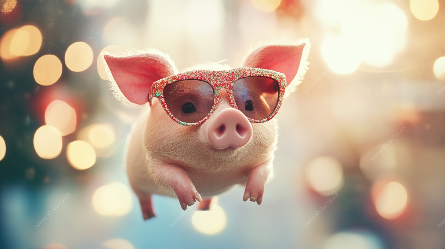 时尚飞天小猪形象图