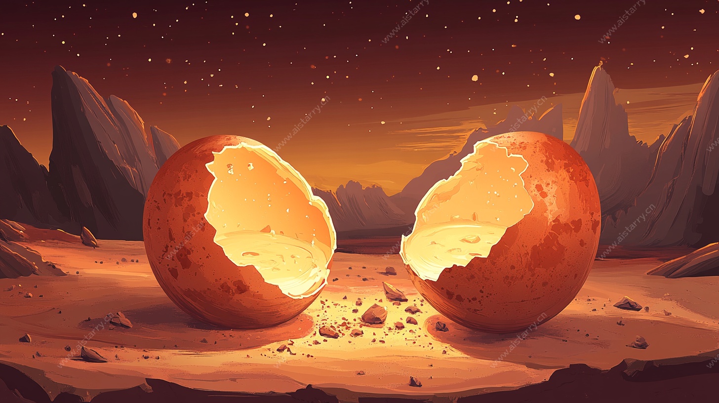 破碎火星奇幻场景插画