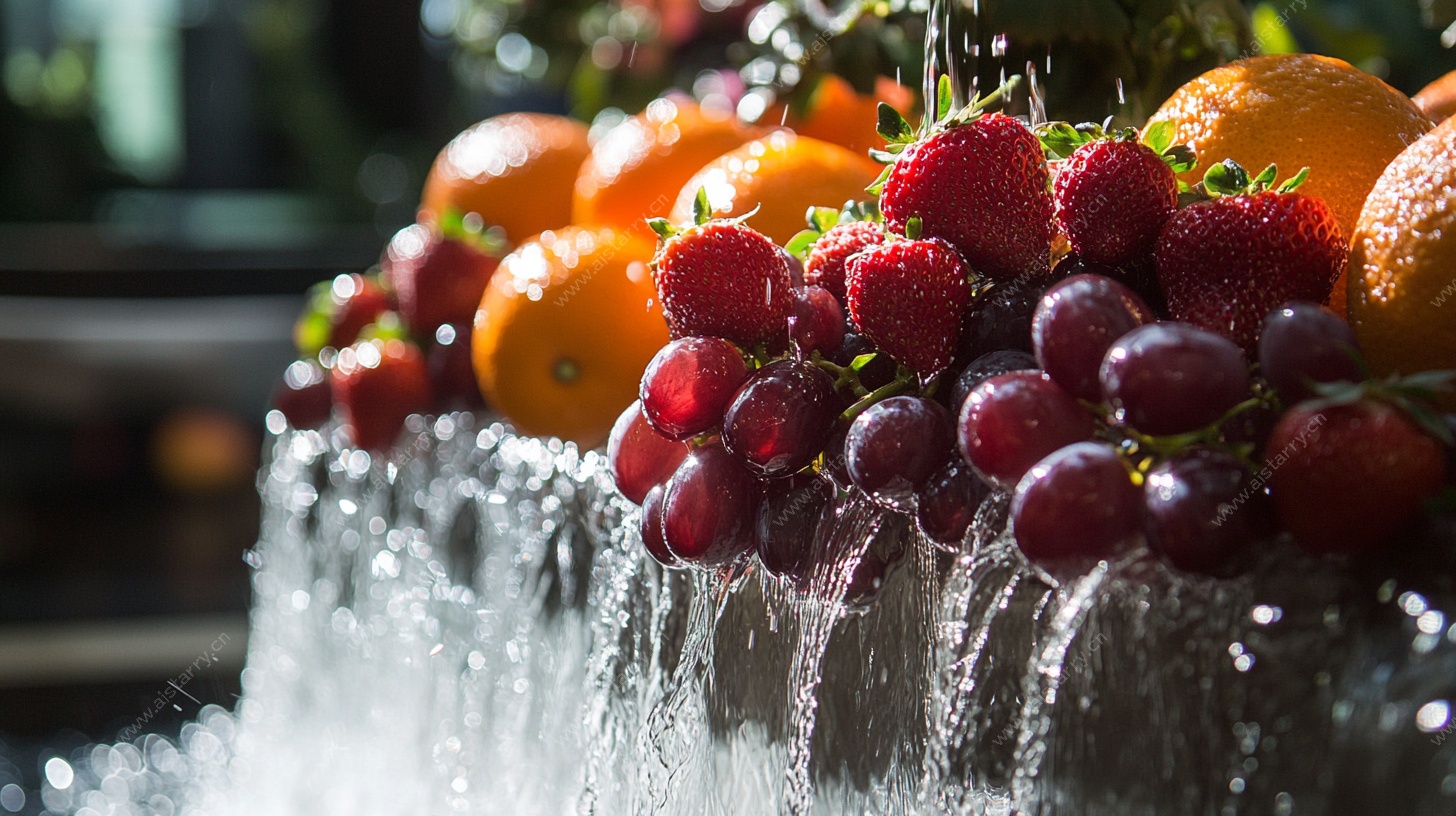 水果瀑布 新鲜视觉盛宴
