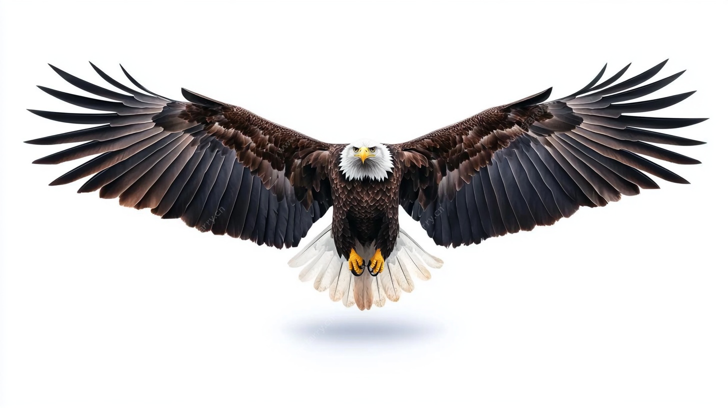 展翅翱翔的白头海雕