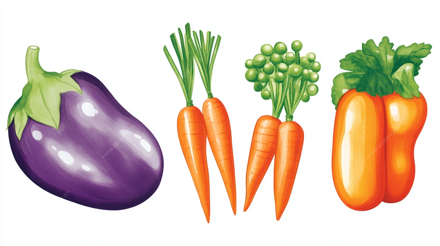 多彩新鲜蔬菜插画