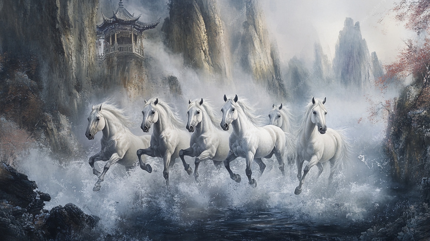 八骏奔腾图