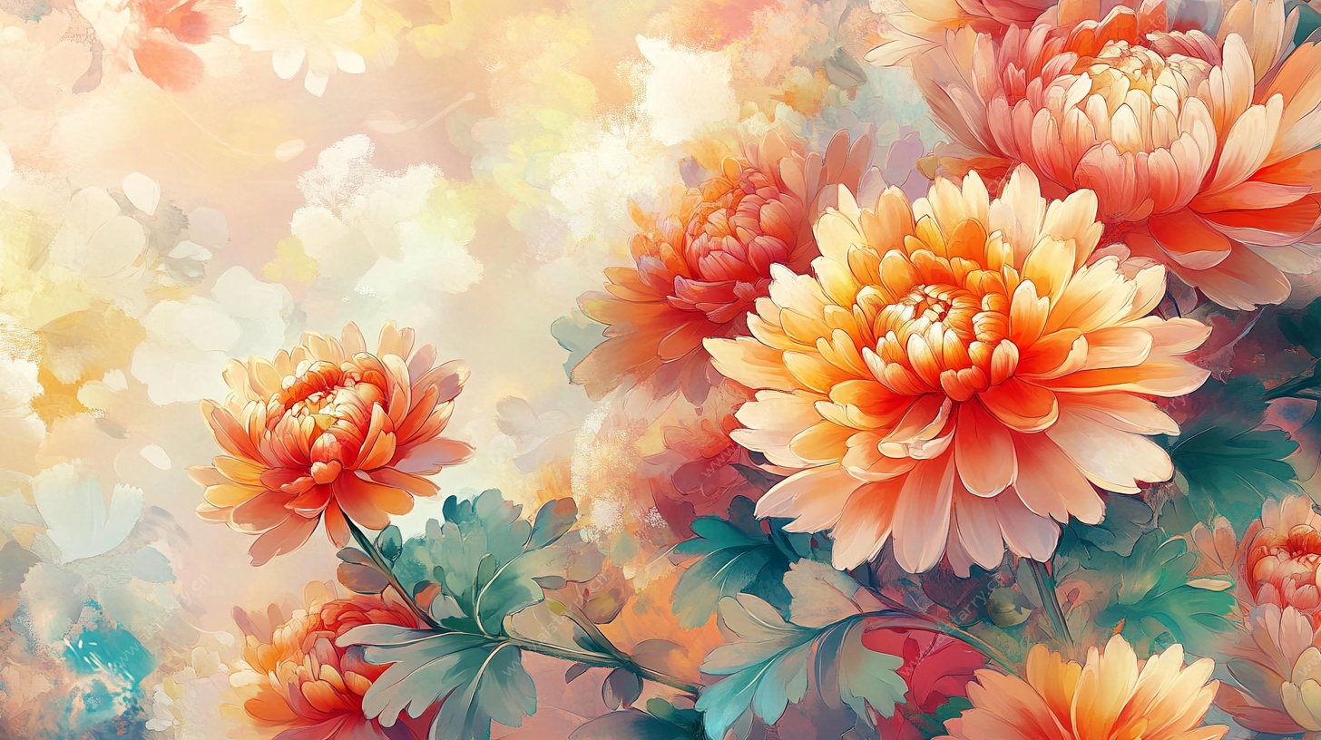 绚丽绽放的多彩菊花