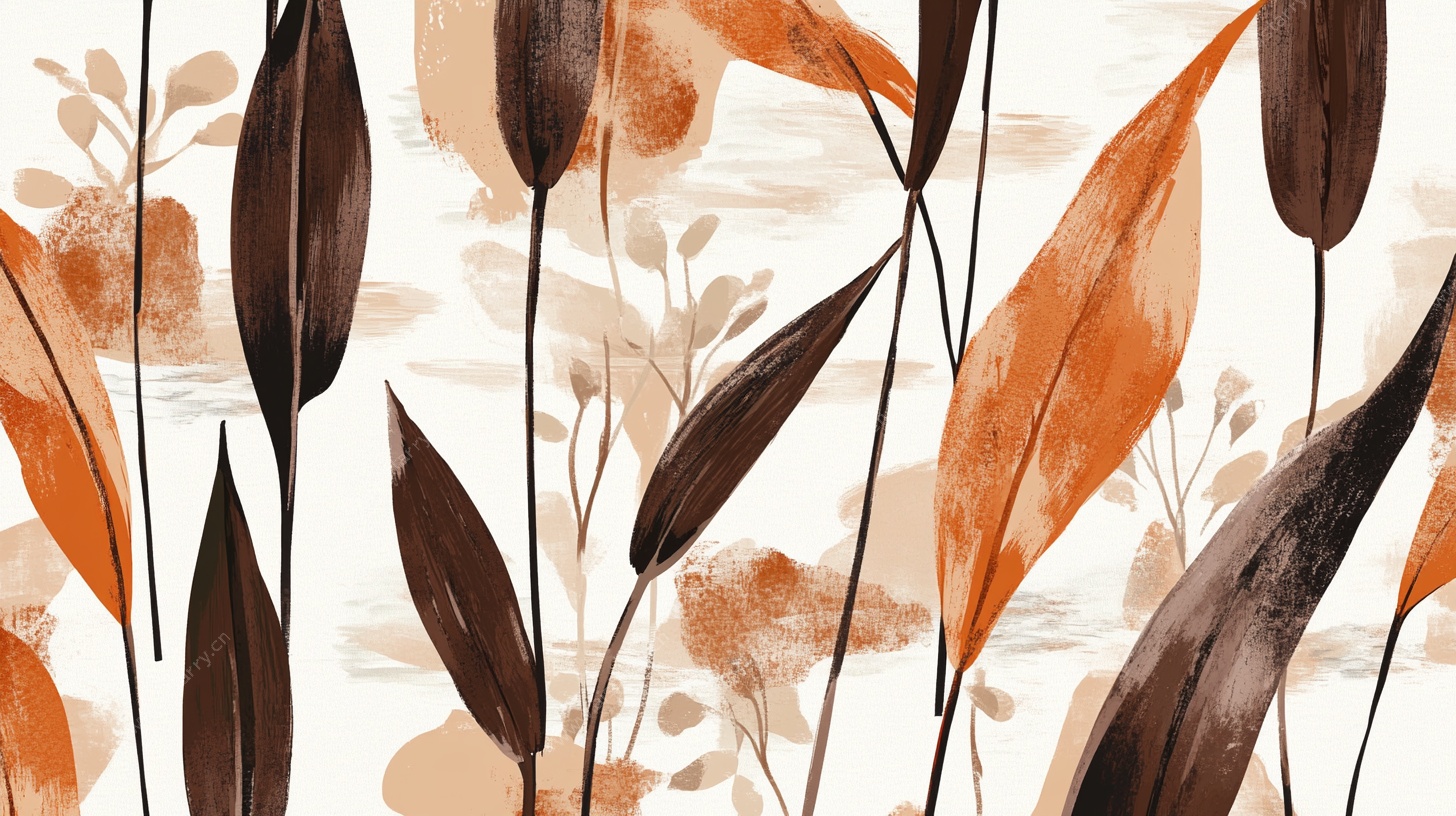 秋日叶影植物图案背景