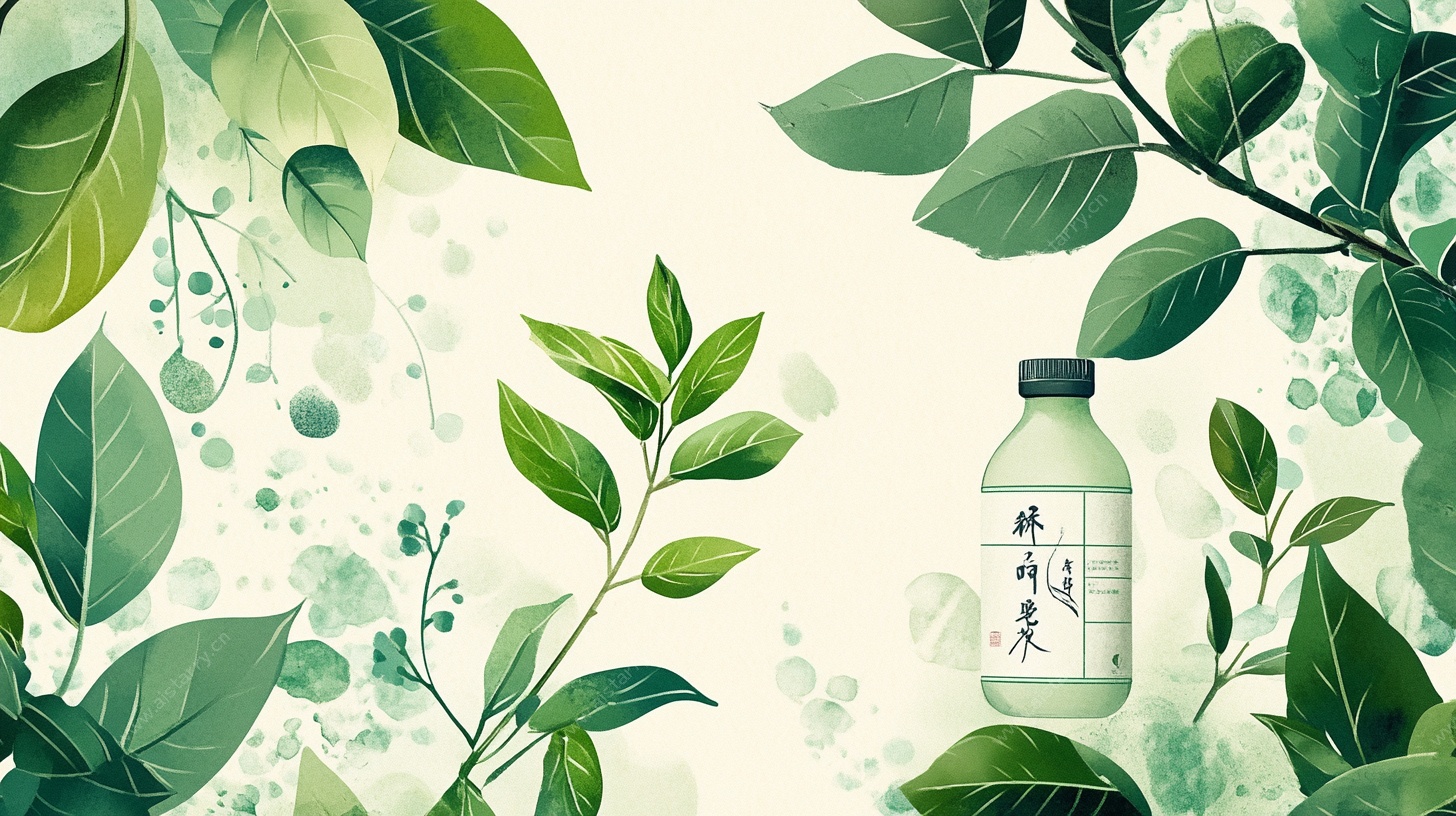 清新绿植环绕的养颜饮品