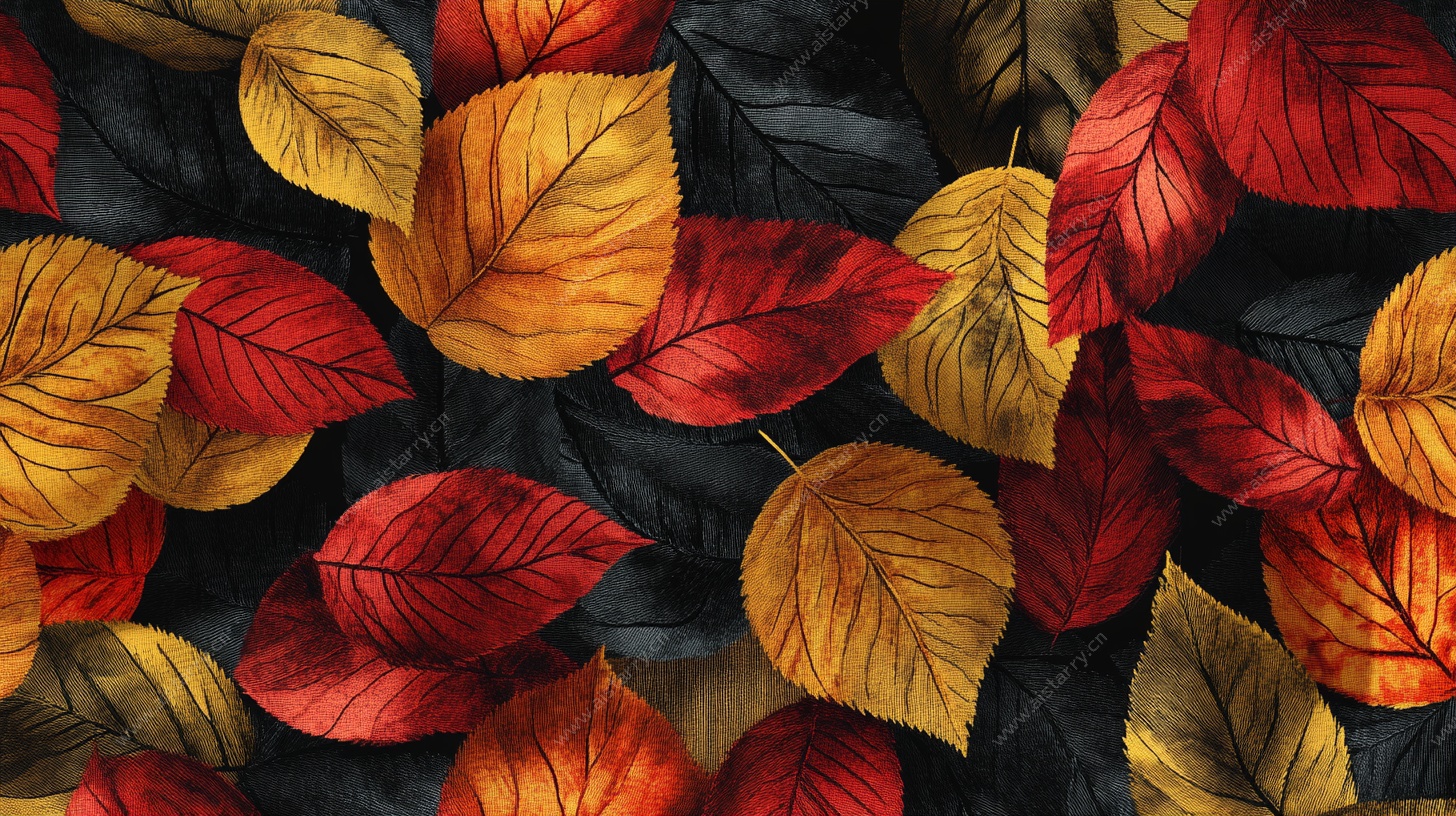 秋叶满幅绘秋意