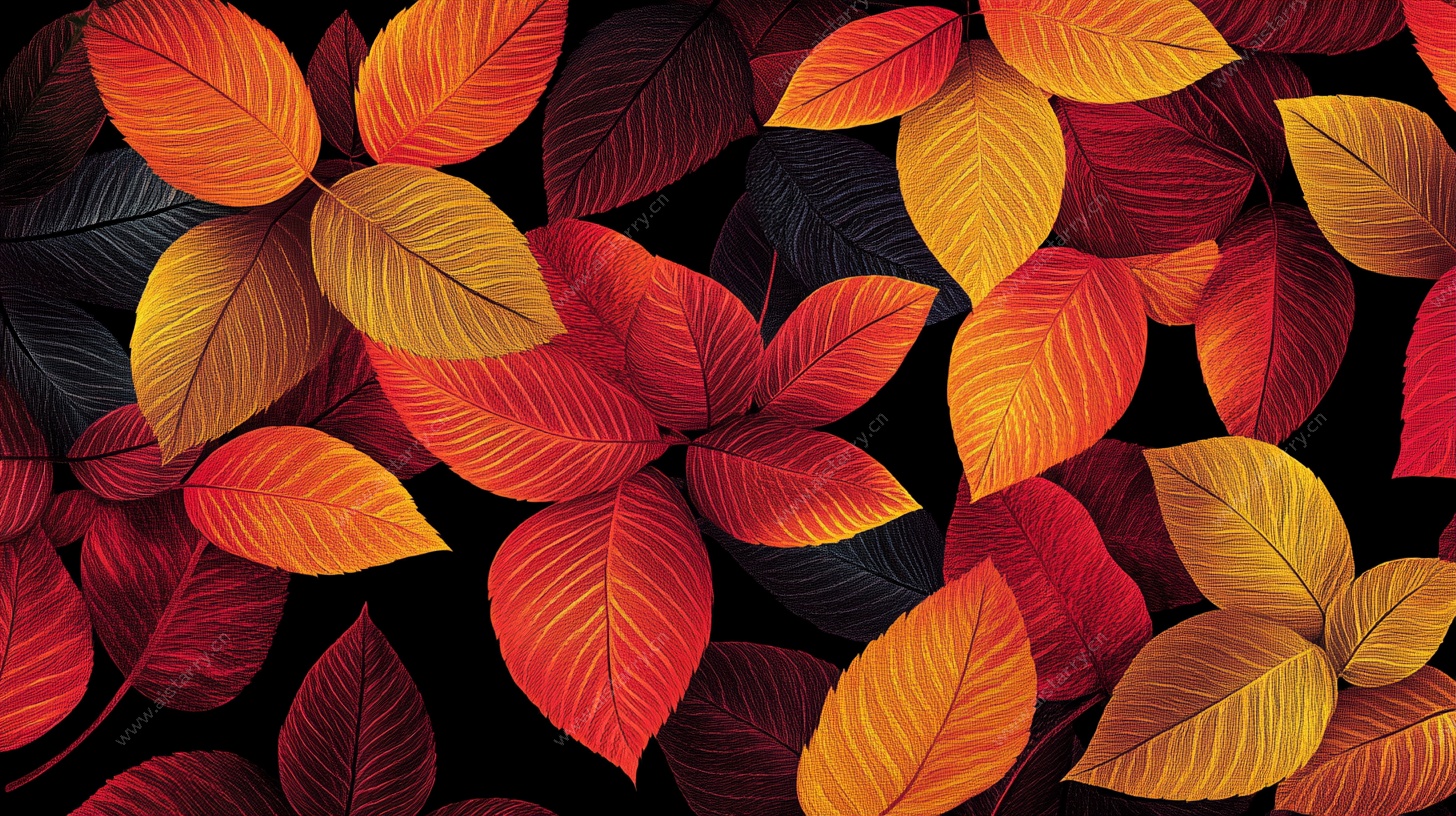 秋日斑斓树叶图案背景