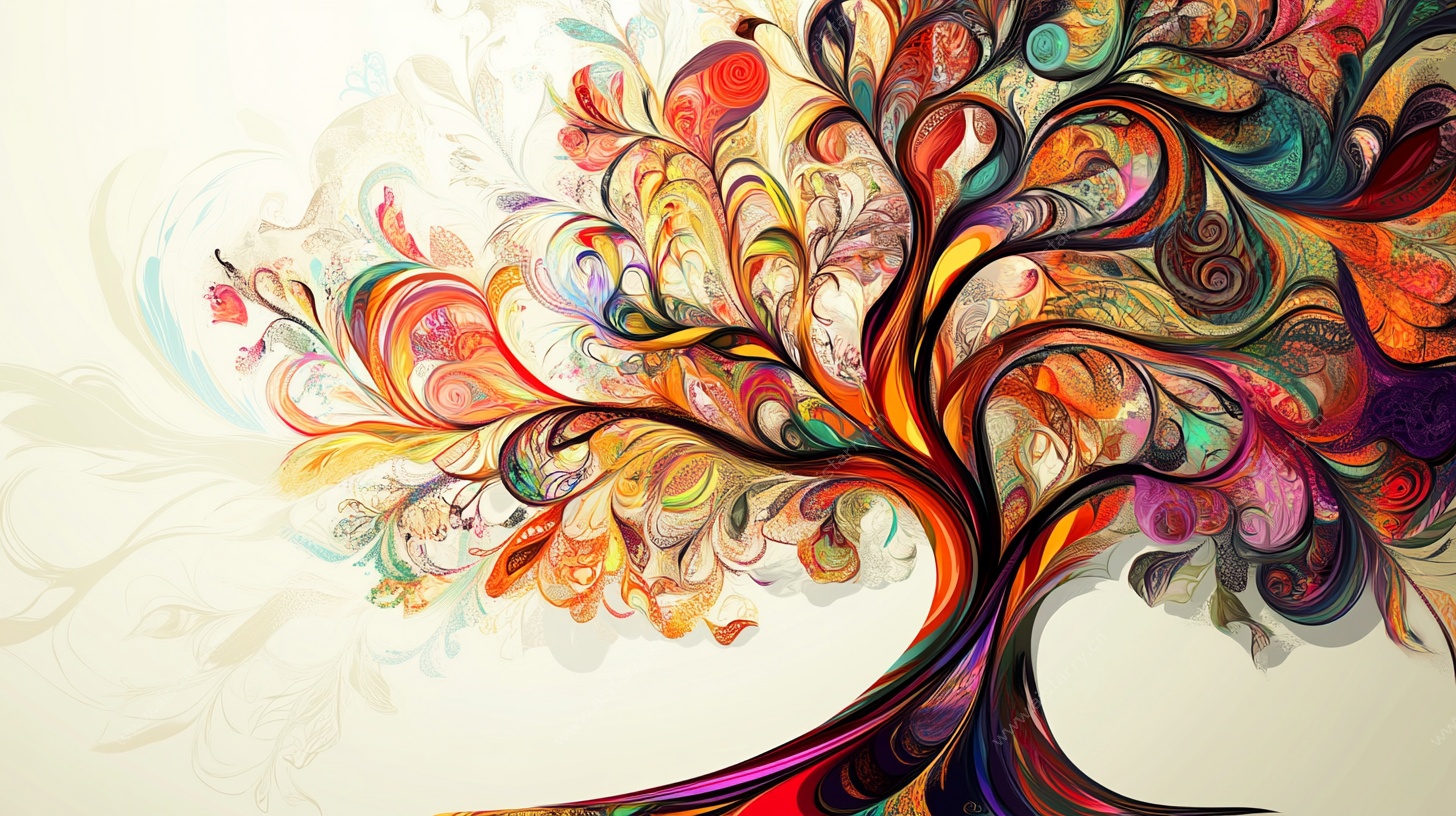 梦幻多彩艺术树