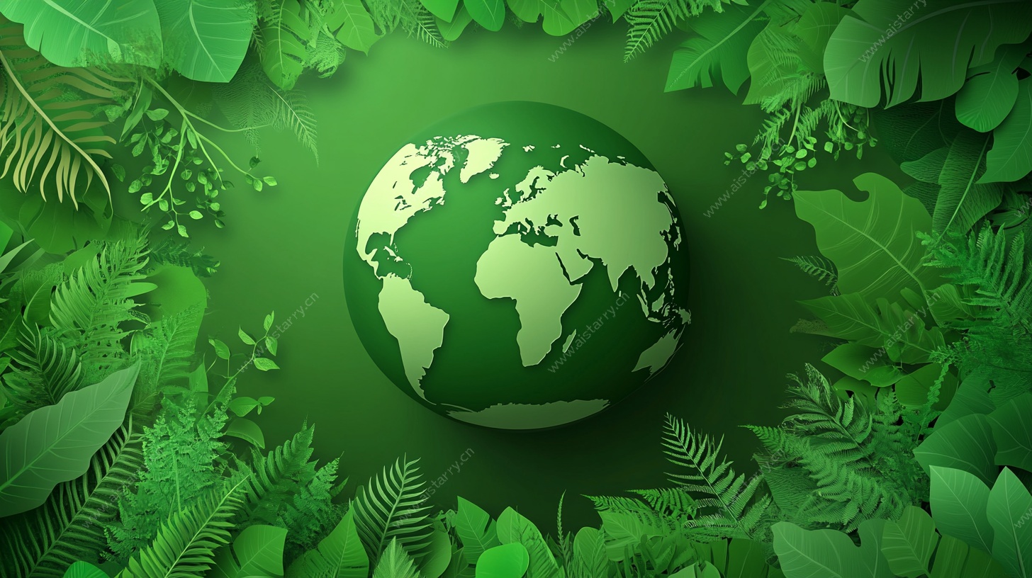 绿叶环绕的地球景象