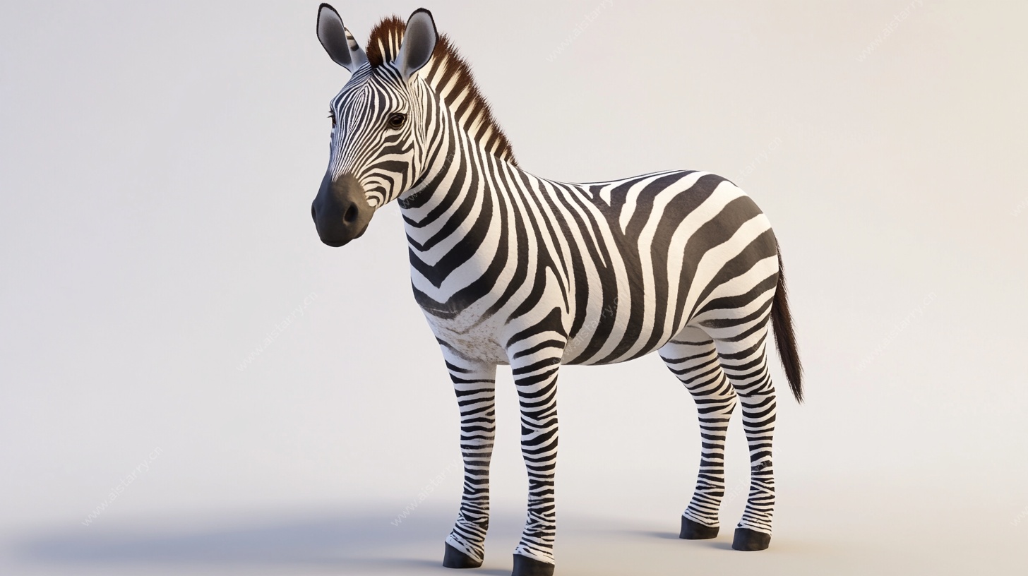 3D渲染斑马模型展示