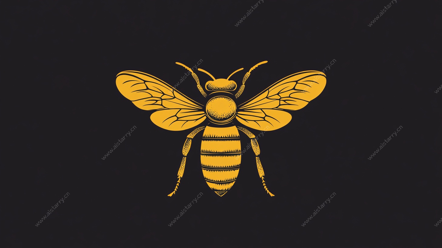 金色蜜蜂标志图案