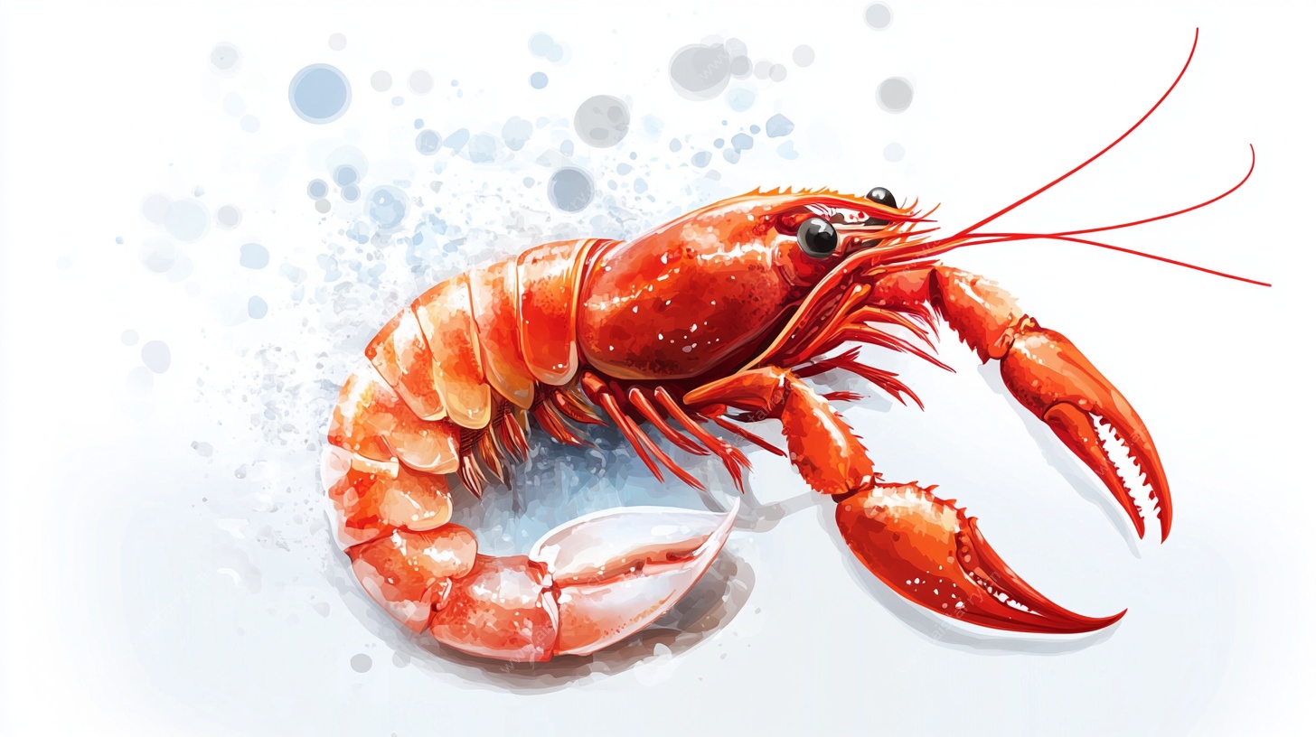 鲜活小龙虾插画