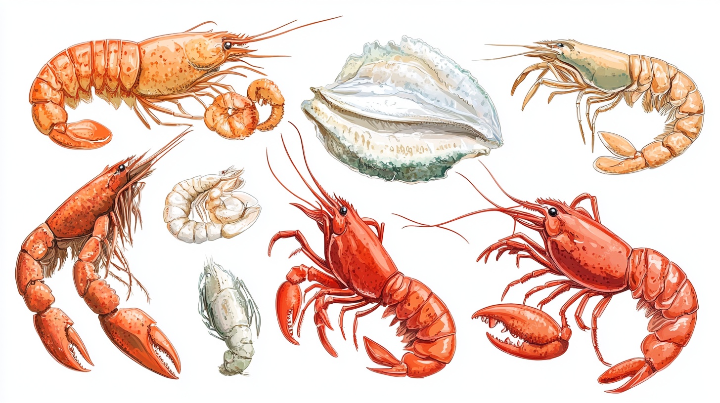 水彩海鲜插画集