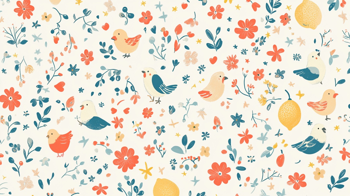 清新花鸟图案背景图