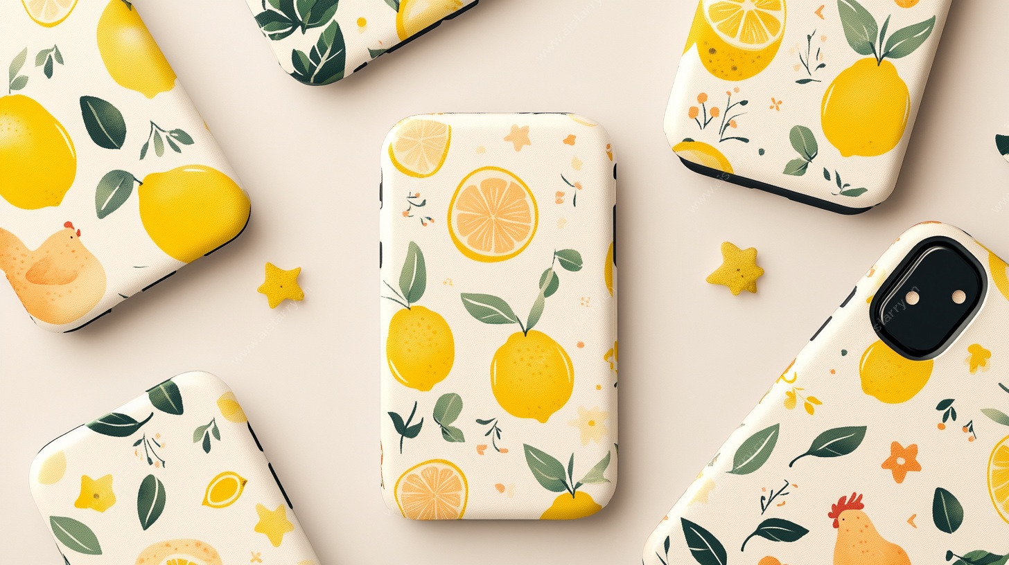 柠檬图案手机壳清新设计