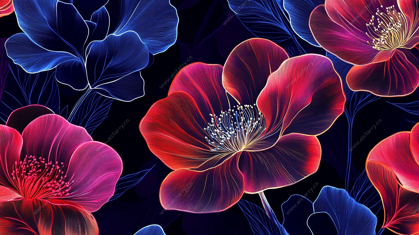 绚丽花卉图案背景