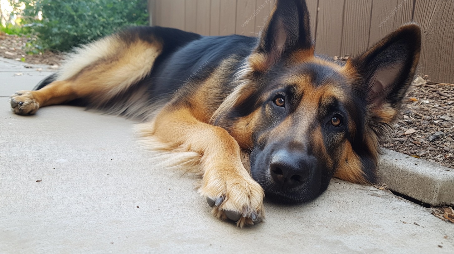 趴着的德国牧羊犬