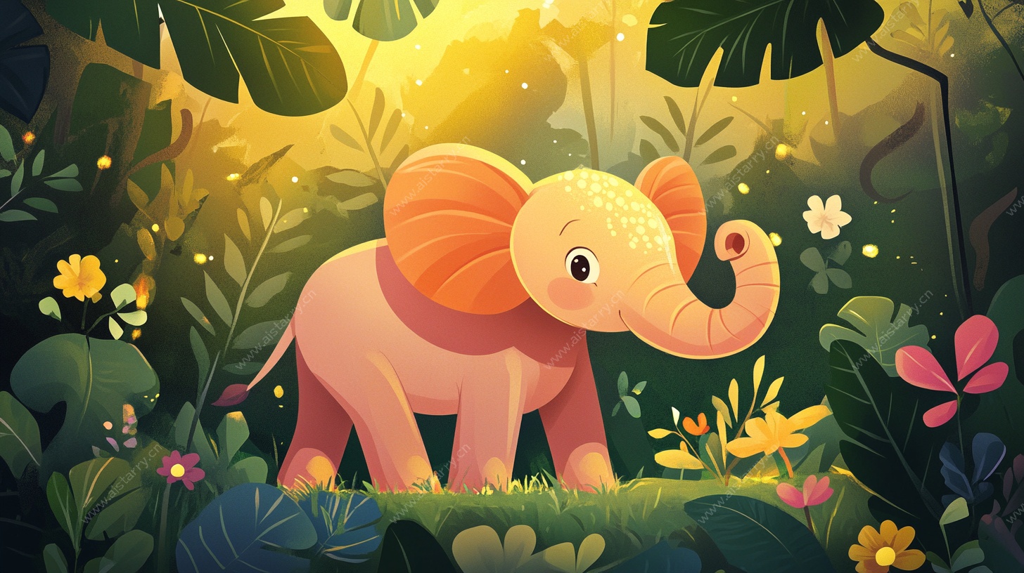 丛林中的可爱小象