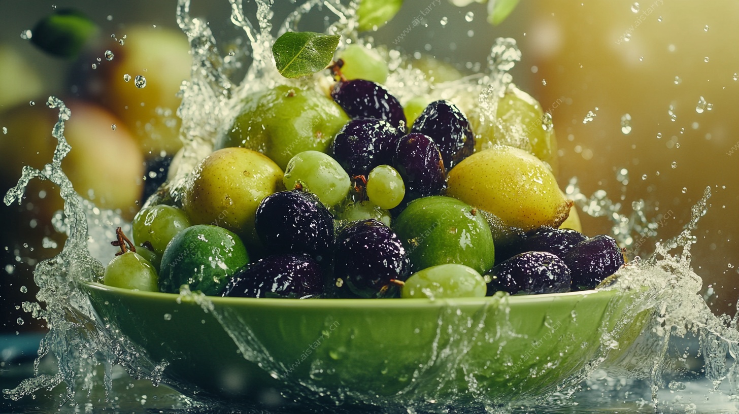 水果飞溅的清新瞬间