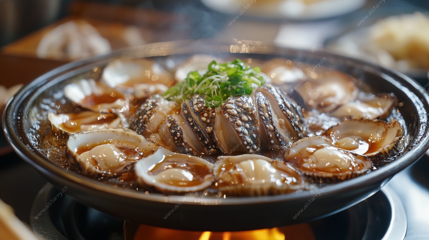 海鲜火锅诱人美食特写