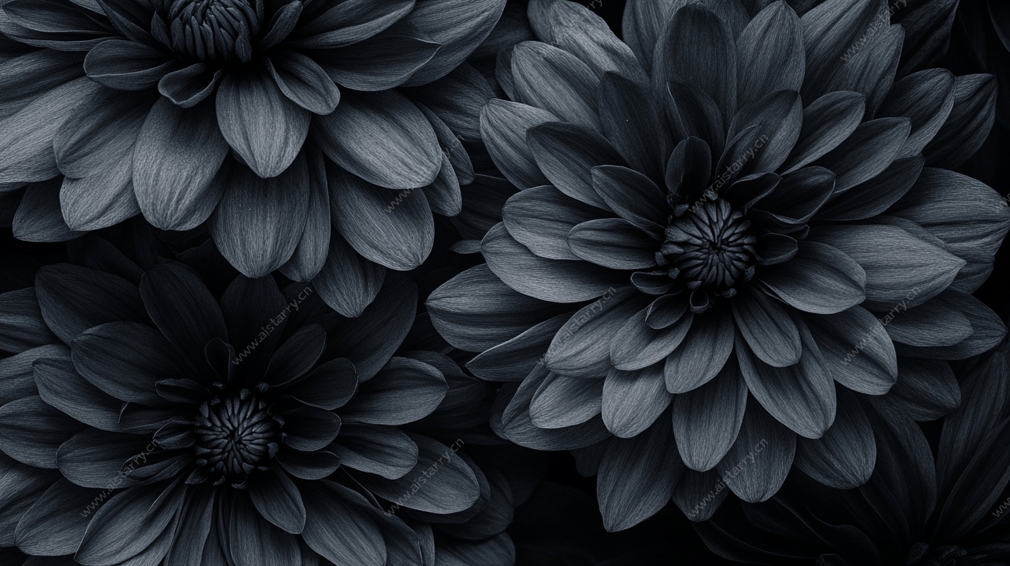 黑调大丽花图案背景
