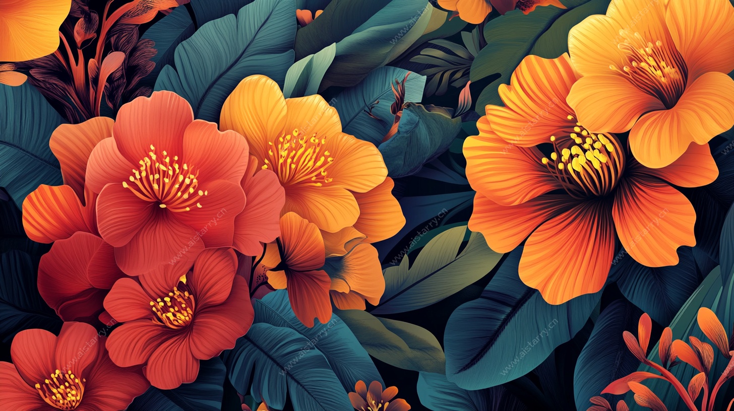 绚丽花卉梦幻图景