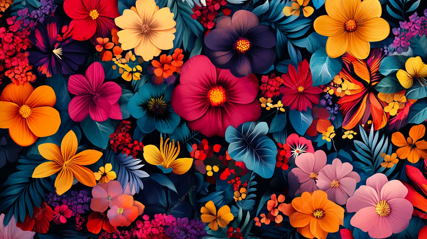 缤纷花卉图案