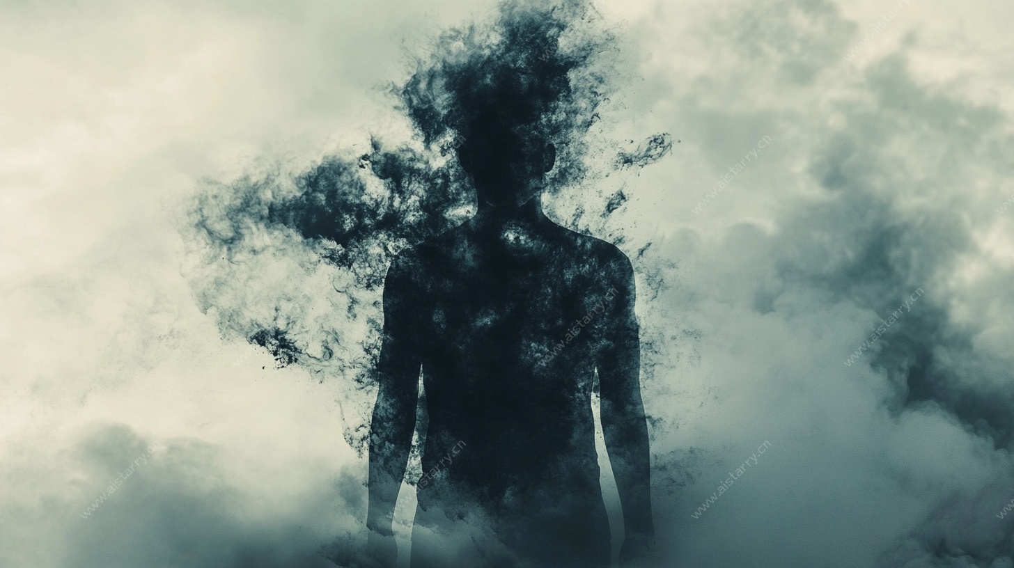 人影消散于云雾之中