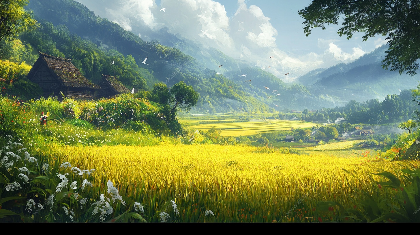 田园风光诗意画卷