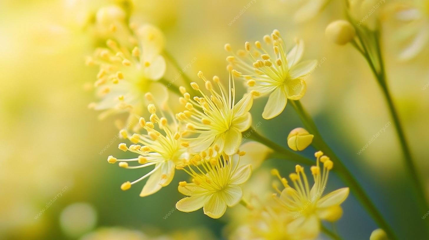 春日黄蕊花卉特写