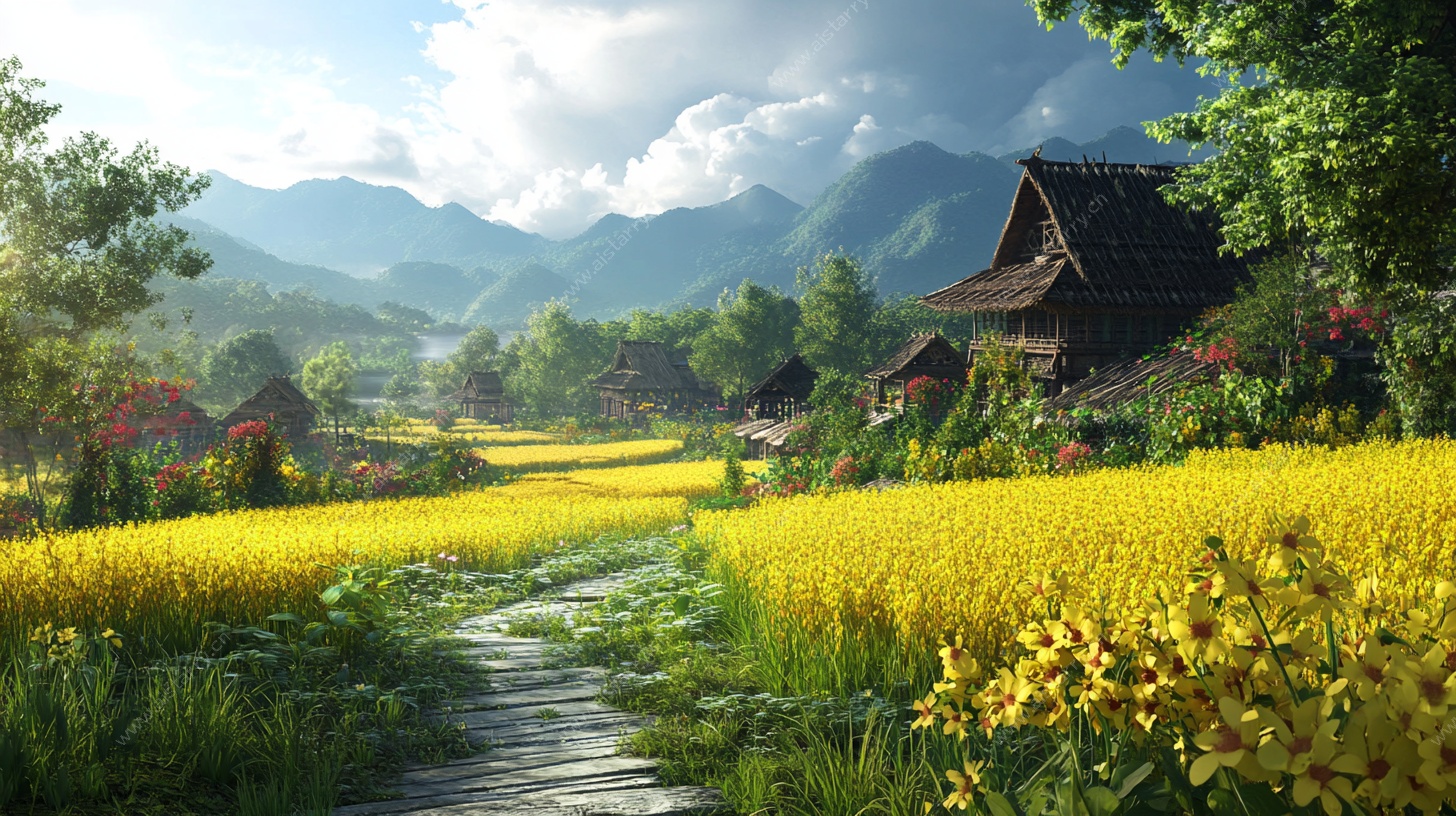 田园油菜风光美景